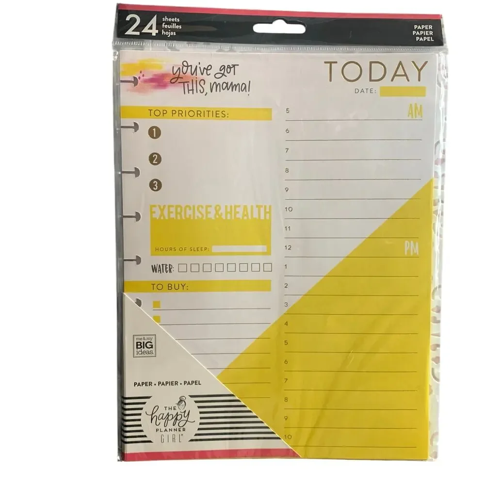 NIP Happy Planner refill Faith Warrior Super Mom FILX-05 health exercise water